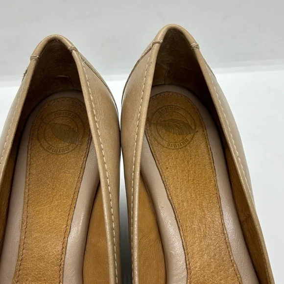 Nurture Women's Shoes Tan Leather Carmen Peep Toe Wedge Snakeskin Size 8.5 M - Picture 5 of 12